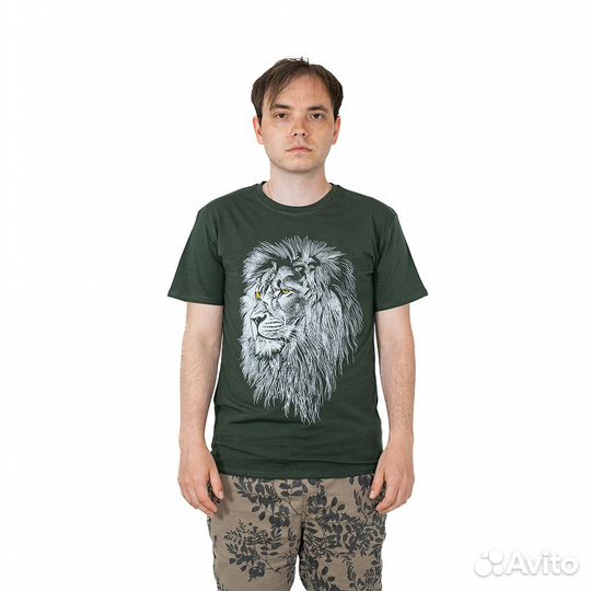 62715 Футболка Царь зверей зеленый (KG, 50, (50)