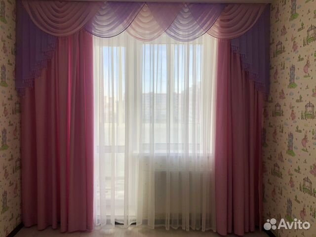 Комлект шторы, тюль, ламбрикен