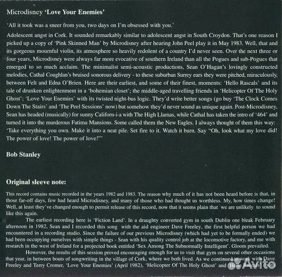 Microdisney: 82-84 : Love Your Enemies (1 CD)