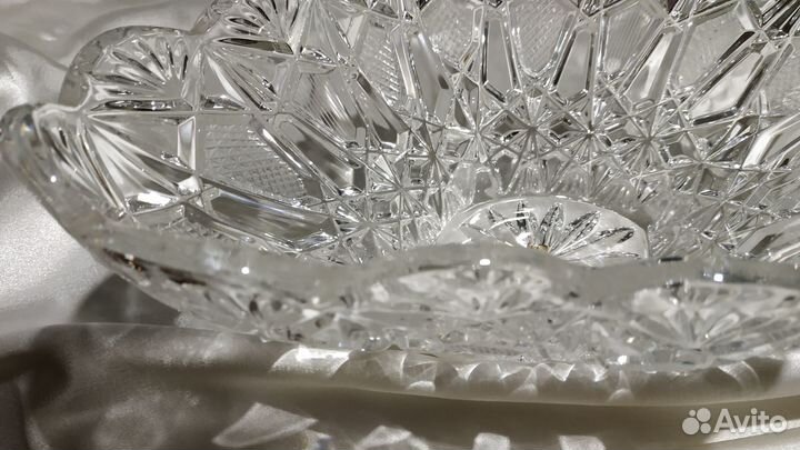 Редкая большая ладья. Хрусталь. Чехословакия