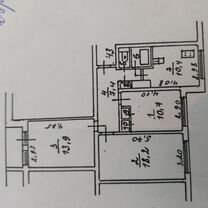 3-к. квартира, 65,3 м², 2/9 эт.