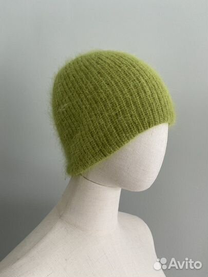 Шапка женская пушистая пух норки шерсть