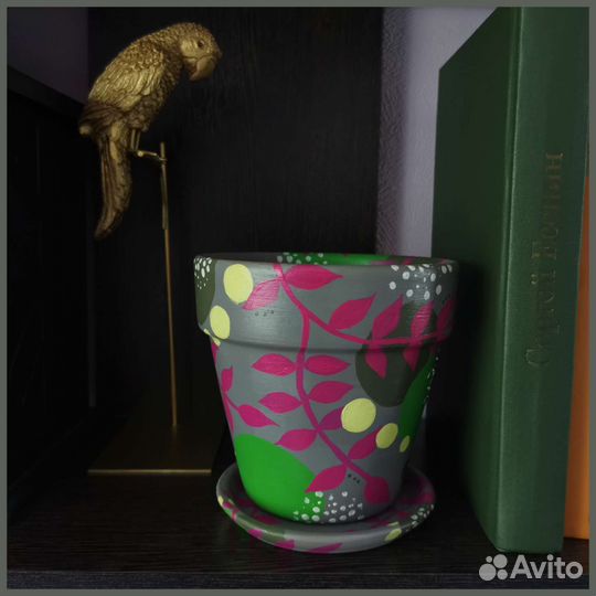Цветочный горшок роспись