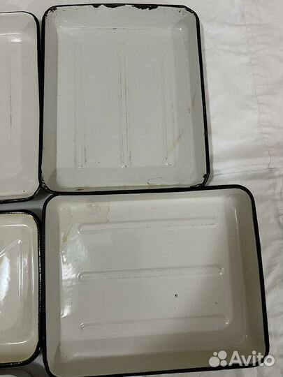 Лотки эмалированные для холодца СССР 6 шт