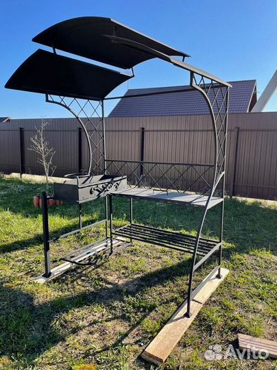 Мангал с печью под казан