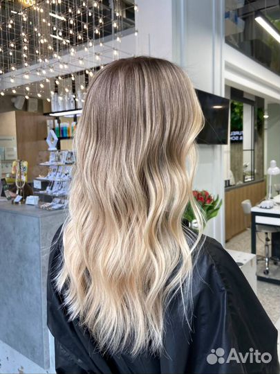 Сложное окрашивание волос airtouch, шатуш, стрижка