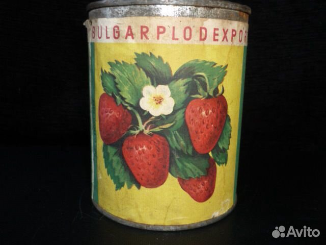 Банка жестяная клубника конфитюр Болгария 1961ссср