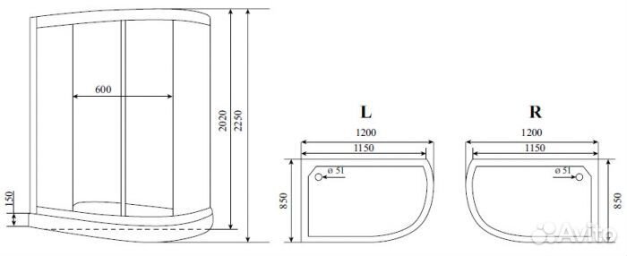 Душевая кабина Timo Standart T-5502 L