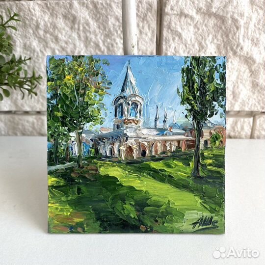 Картина Стамбул Этюд маслом Миниатюра пейзаж