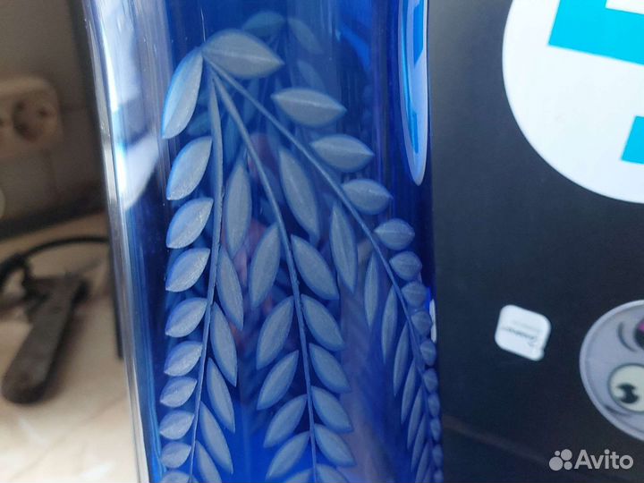 Ваза синее стекло СССР