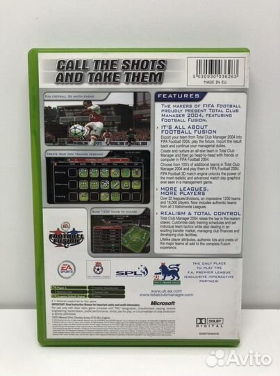 Диск Total club manager 2004 на Xbox Original