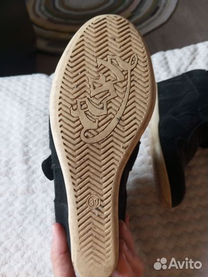 Кроссовки сникерсы, натуральная замша, 38 размер