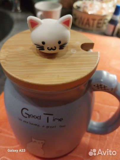 Кружка ручной работы с котом для. Любимого