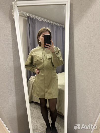 Платье zara из искусственной кожи