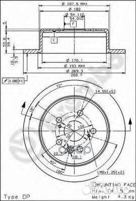 Диск тормозной toyota camry 86-91/celica 85-94