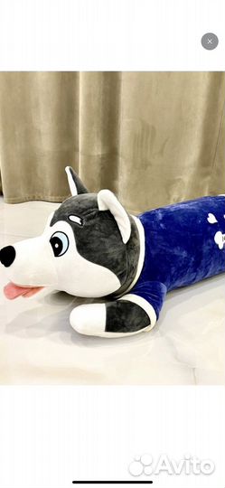 Собака батон хаски 75 см подушка