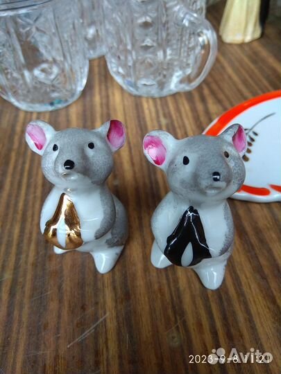 Фарфоровые статуэтки мыши Вербилки