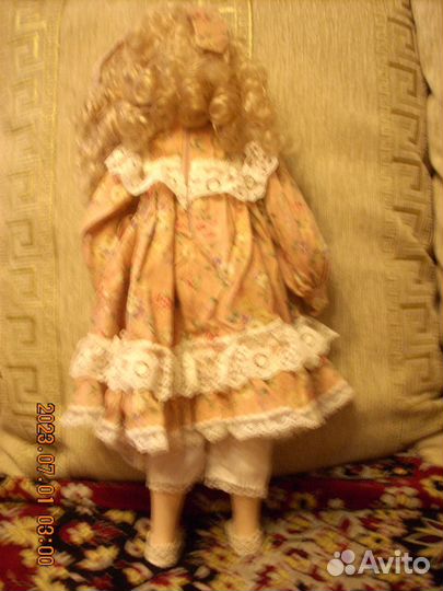 Винтажная фарфоровая кукла 45 см из Европы