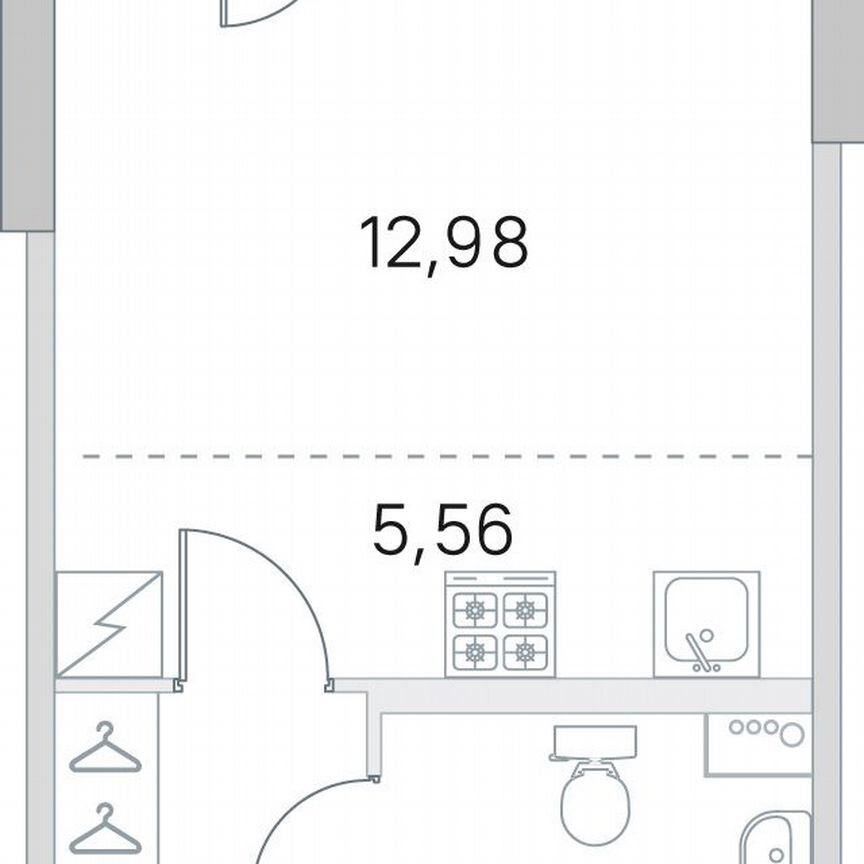 Квартира-студия, 27,2 м², 2/5 эт.