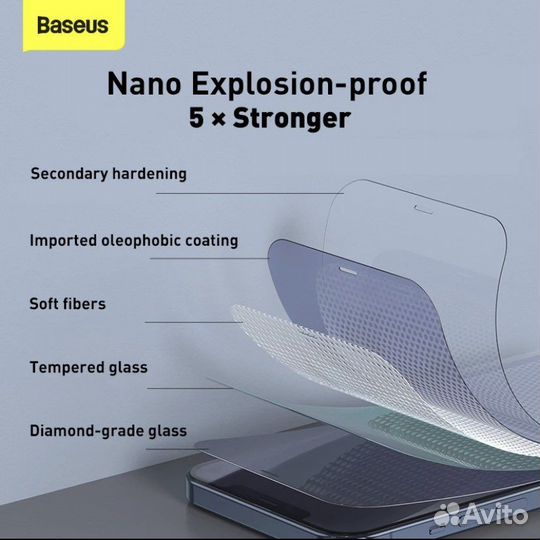 Защитное бронь стекло Baseus на iPhone XR/11 2шт