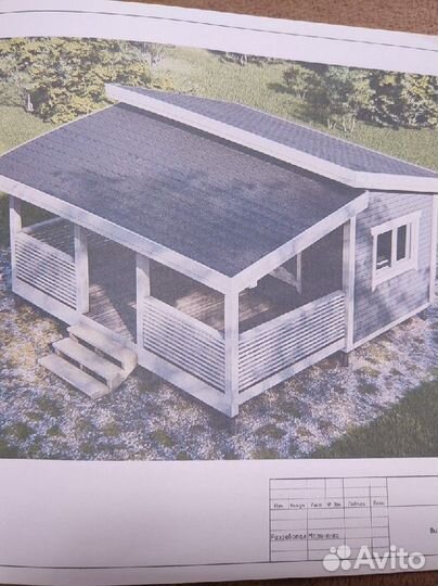 Проект домика 3*6 с террасой