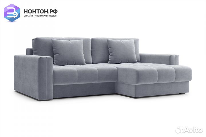 Диван угловой тик-так Монарх серый