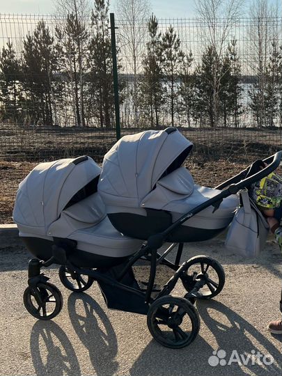 Коляска для двойни 2 в 1 bebetto 42 comfort pro