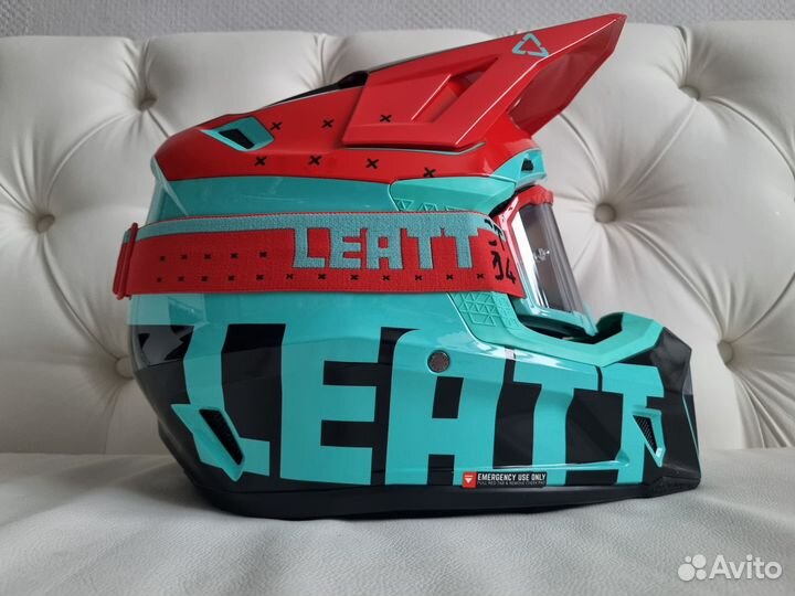 Шлем Leatt 7.5 Fuel нoвый c мacкoй 4.5 Биpюзoвый