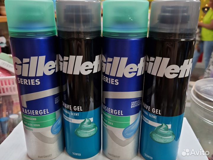 Пена, гель для бритья Gillette, кассеты Gillette
