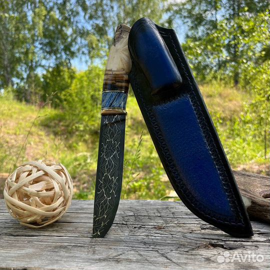 Нож “Варан” из мозаичного дамаска