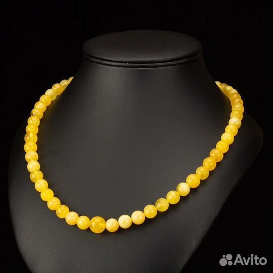 Бусы из натурального янтаря, желток