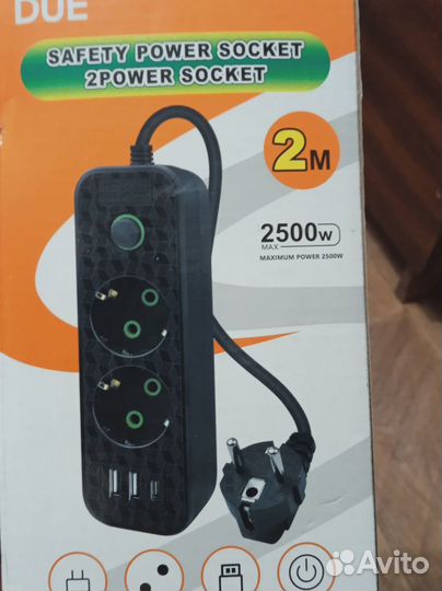 Melarto Удлинитель сетевой с USB и Type-C