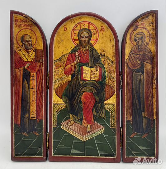 Икона складень «Деисус» ковчег (Иисус Христос)