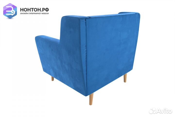 Кресло Брайтон велюр голубой