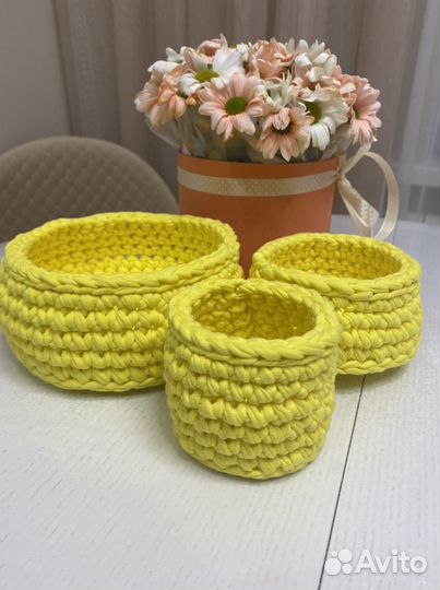Трикотажные корзинки