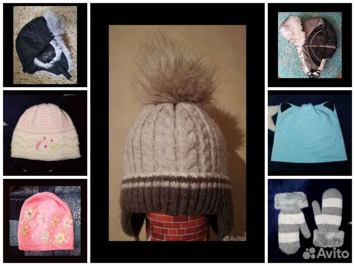Детские шапки варежки