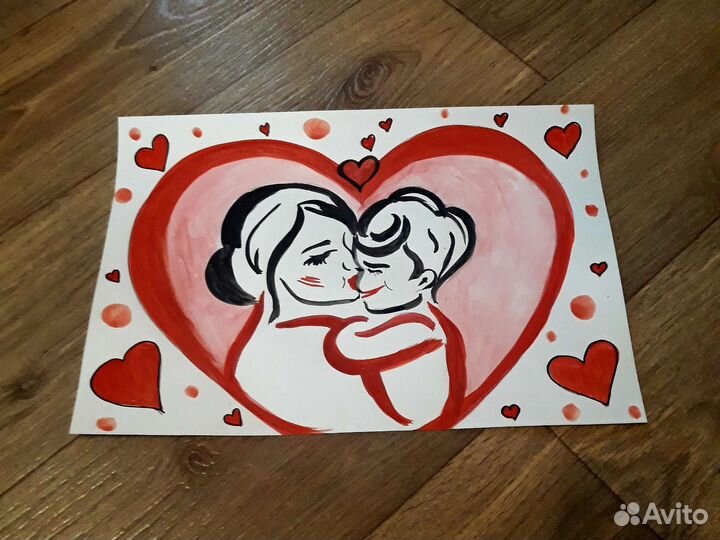 Рисунок-аппликация на день матери