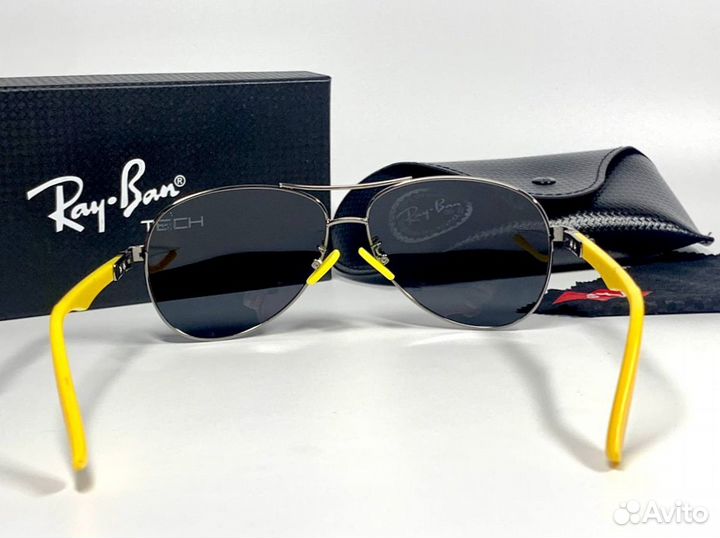 Очки Ray Ban авиатор желтые