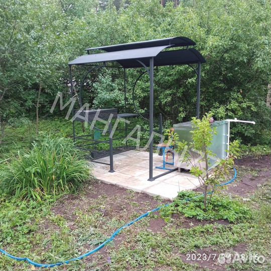 Мангал с печью под казан