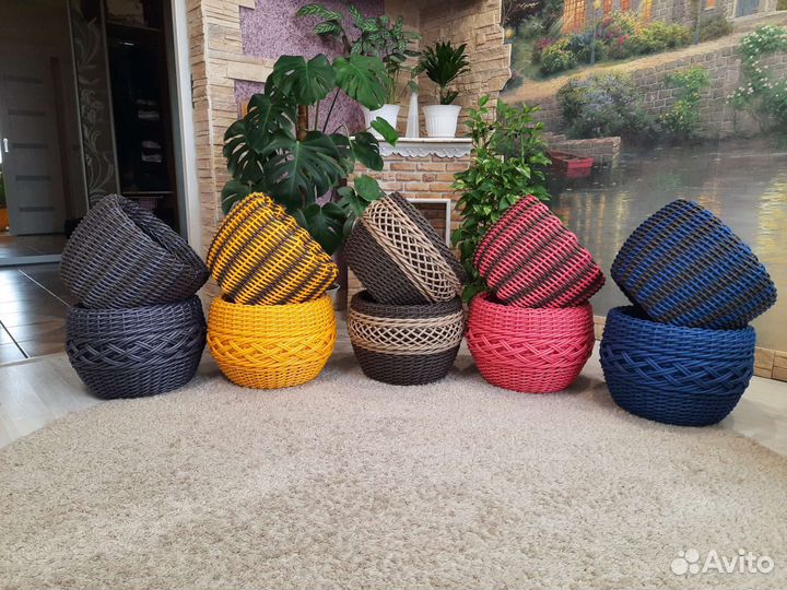 Кашпо из ротанга