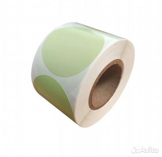 Этикетки круглые 20х20 светло-зелёные