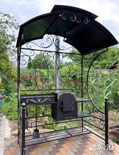 Мангал с печкой под казан