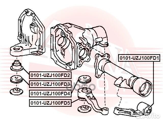 Сайлентблок 0101-UZJ100FD2 asva