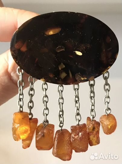 Брошь янтарь Прибалтика СССР