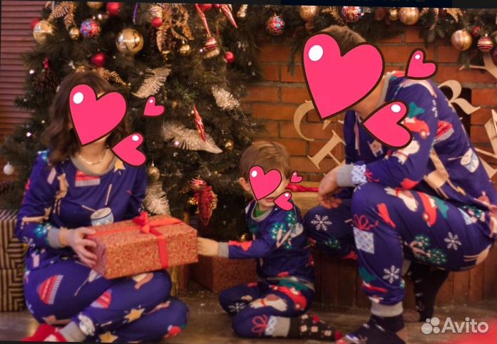 Новогодние пижамы family look для фотосессии
