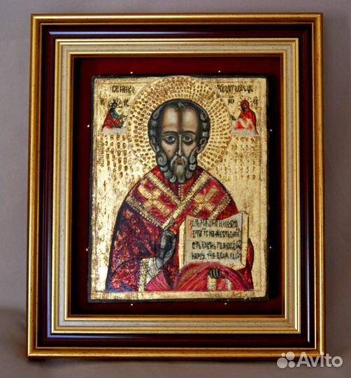 Старинная икона Николая Чудотворца