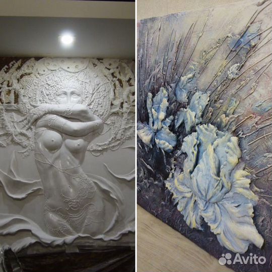 Художественная роспись стен. Барельеф. Картины