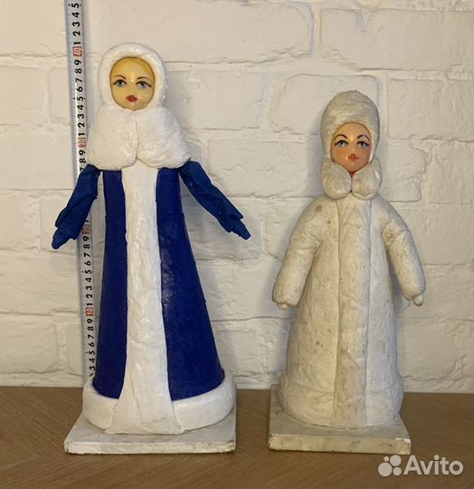 Дед мороз, снегурочка СССР игрушки под елку