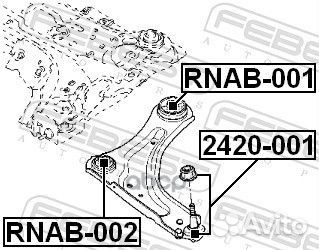 Rnab002 сайлентблок рычага передний Renault La