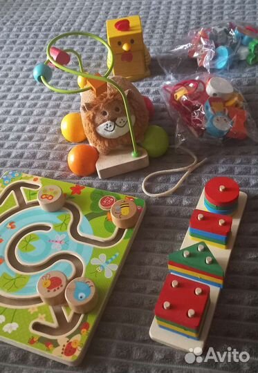 Деревянные развивающие игрушки пакетом